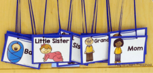 Preschool name tags to use within a kitchen dramatic play area.