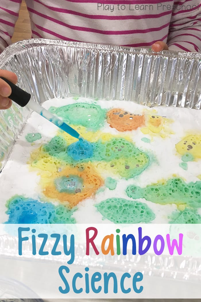 Fizzy Rainbow Science Activity for Preschoolers