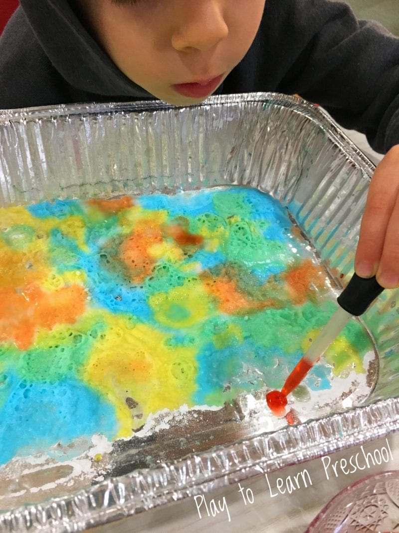 Fizzy Rainbow Science Activity for Preschoolers