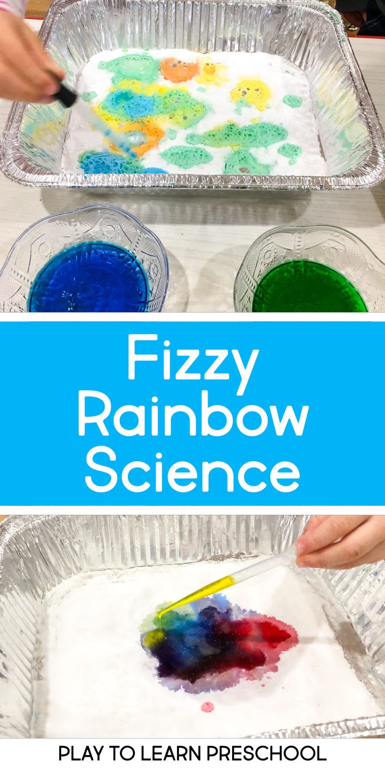 Fizzy Rainbow Science Activity for Preschoolers - Play to Learn