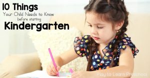 Things Children need to Know before Kindergarten