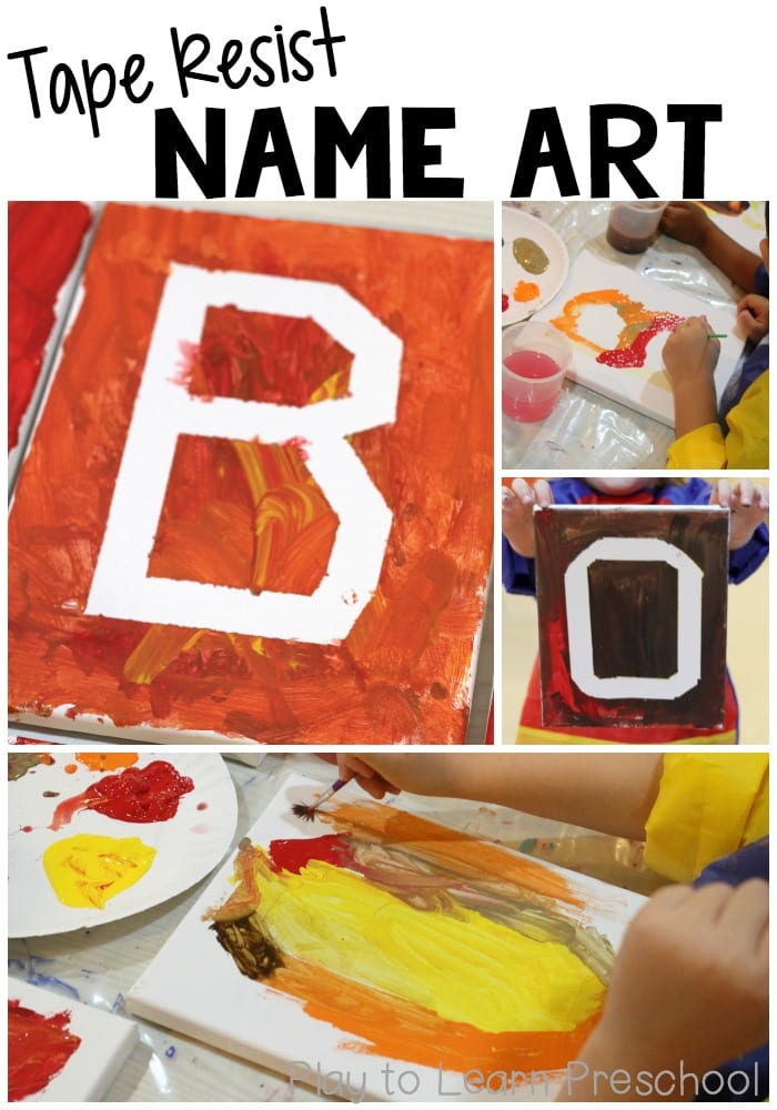 Zeehaven overeenkomst Spuug uit Name Art: Tape Resist Canvas Paintings for Young Children