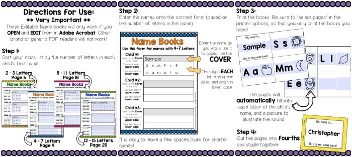 Name Book Directions