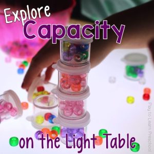 Light Table Capacity Math Measurement for Preschoolers