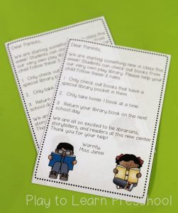 Library Dramatic Play Parent Letter