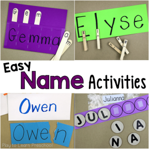 Easy, Do-It-Yourself Name Activities for Preschoolers