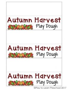 Autumn Harvest Play Dough Tags