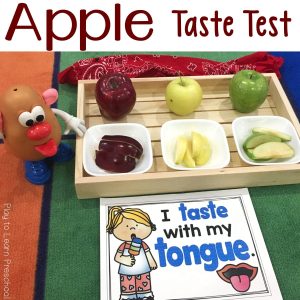 Apple Taste Test Five Senses Activity for Preschoolers