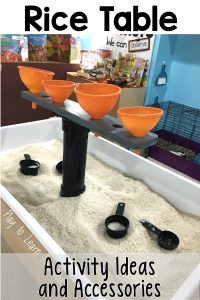Rice Sensory Bin Funnel Stand Accessory