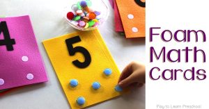 Foam Math Cards for Preschool Counting Practice