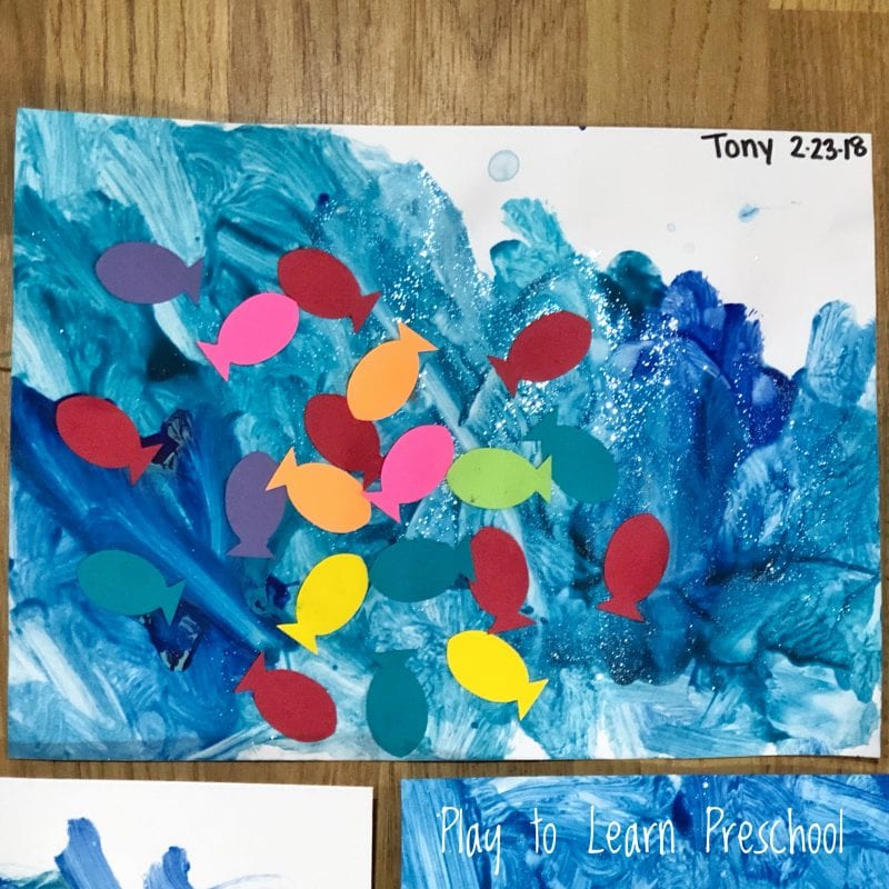 Ocean Process Art Painting Project for Preschoolers
