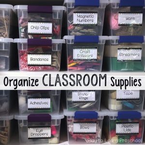 Organize classroom supplies with free editable labels