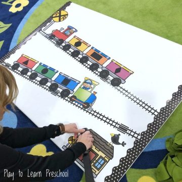 Shape Train Interactive Bulletin Board - Play to Learn Preschool Preschool