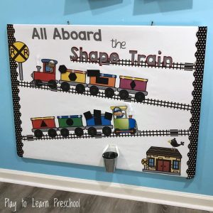 Shape Train Interactive Bulletin Board for Preschoolers
