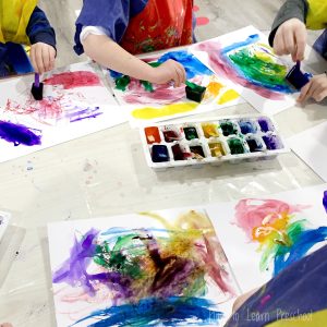 Penguins Love Colors Watercolor Process Art for Preschoolers