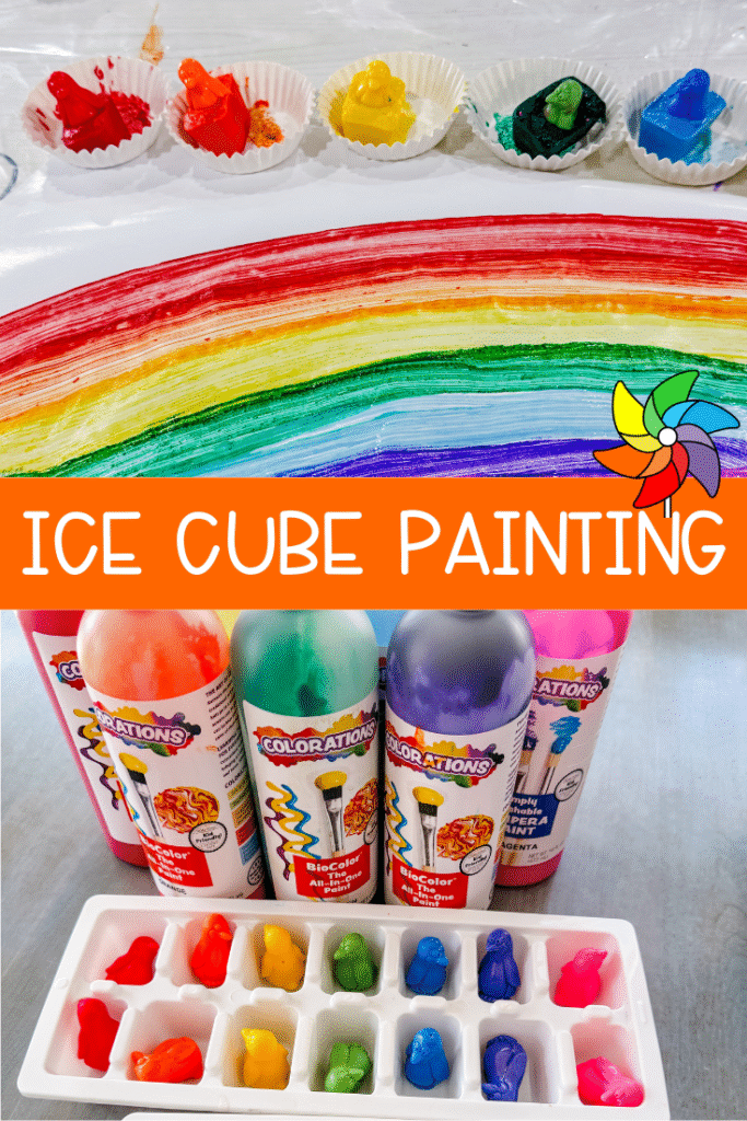 Ice Cube Painting for preschool - Play to Learn Preschool