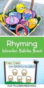Rhyming Practice Interactive Bulletin Board for Preschoolers