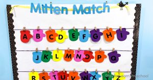 Winter Bulletin Board for Preschoolers - Mitten Matching
