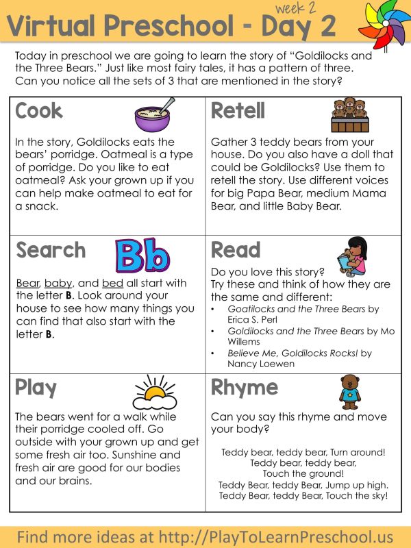 Virtual Preschool Circle Time Online Fairy Tales - Play to Learn Preschool