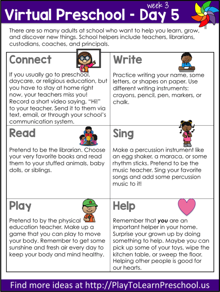 Free Virtual Preschool - online Circle Time videos - Play to Learn ...