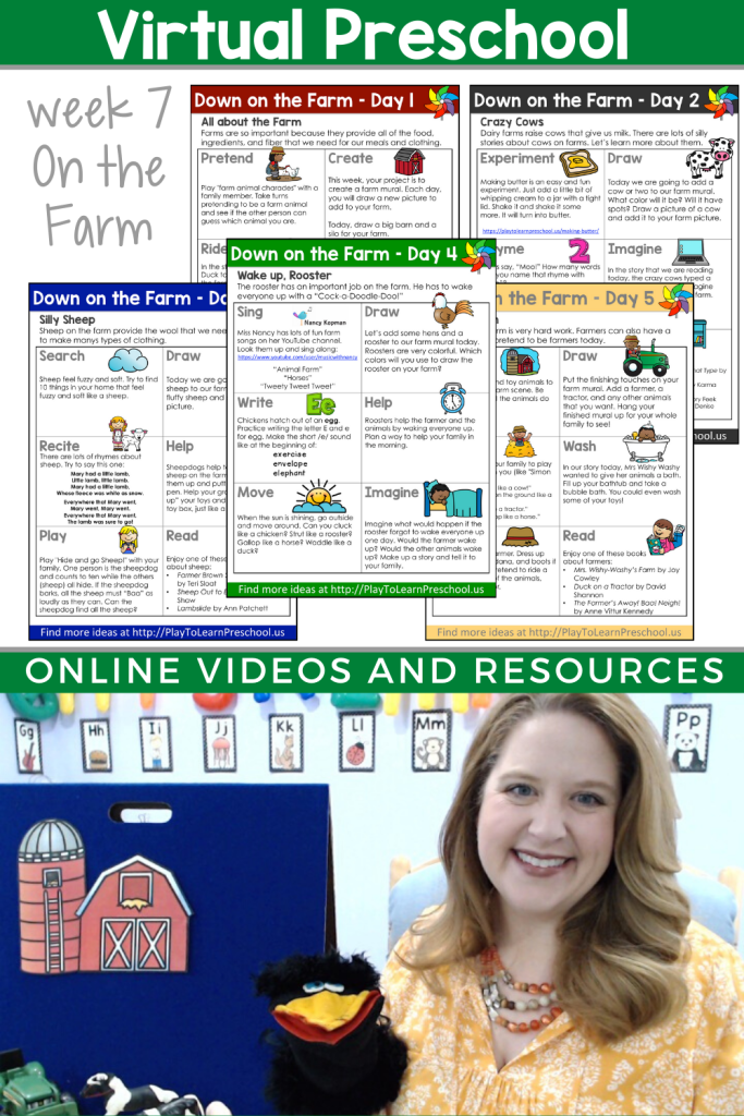 Virtual Preschool FREE Circle Time Videos - Farm - Play to Learn Preschool