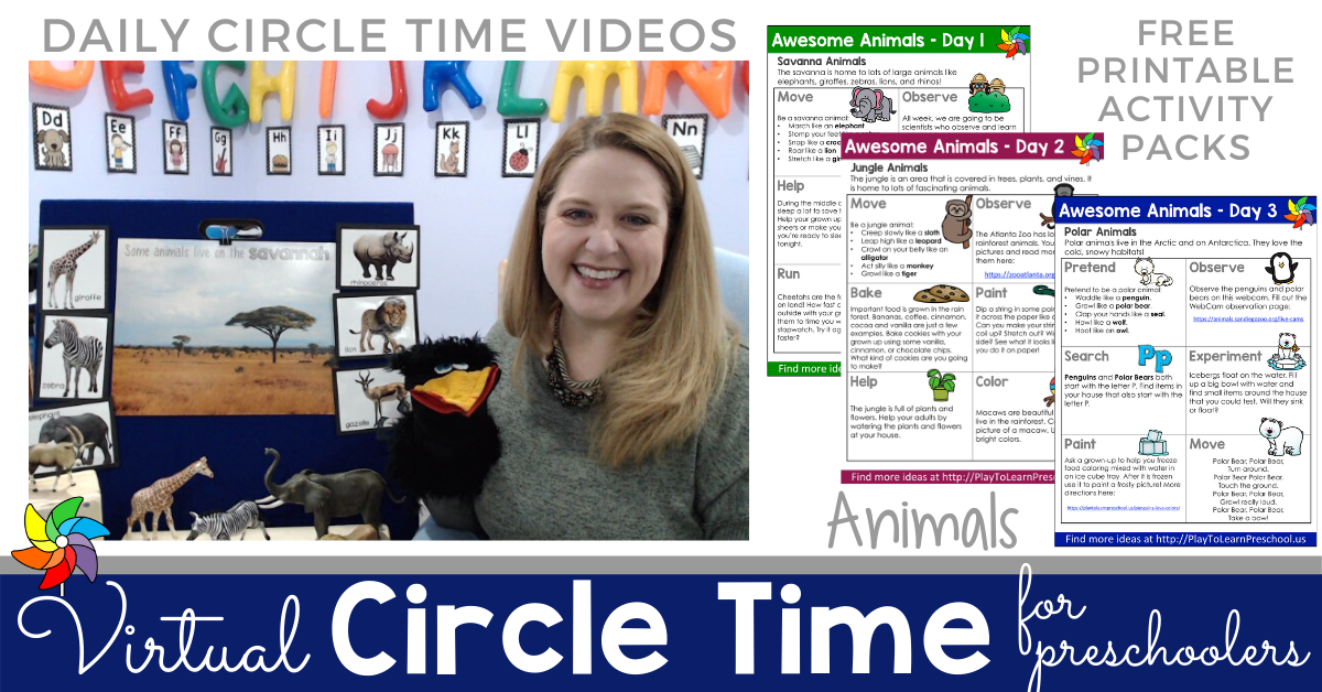 Animal Circle Time Lessons - Play to Learn Virtual Preschool