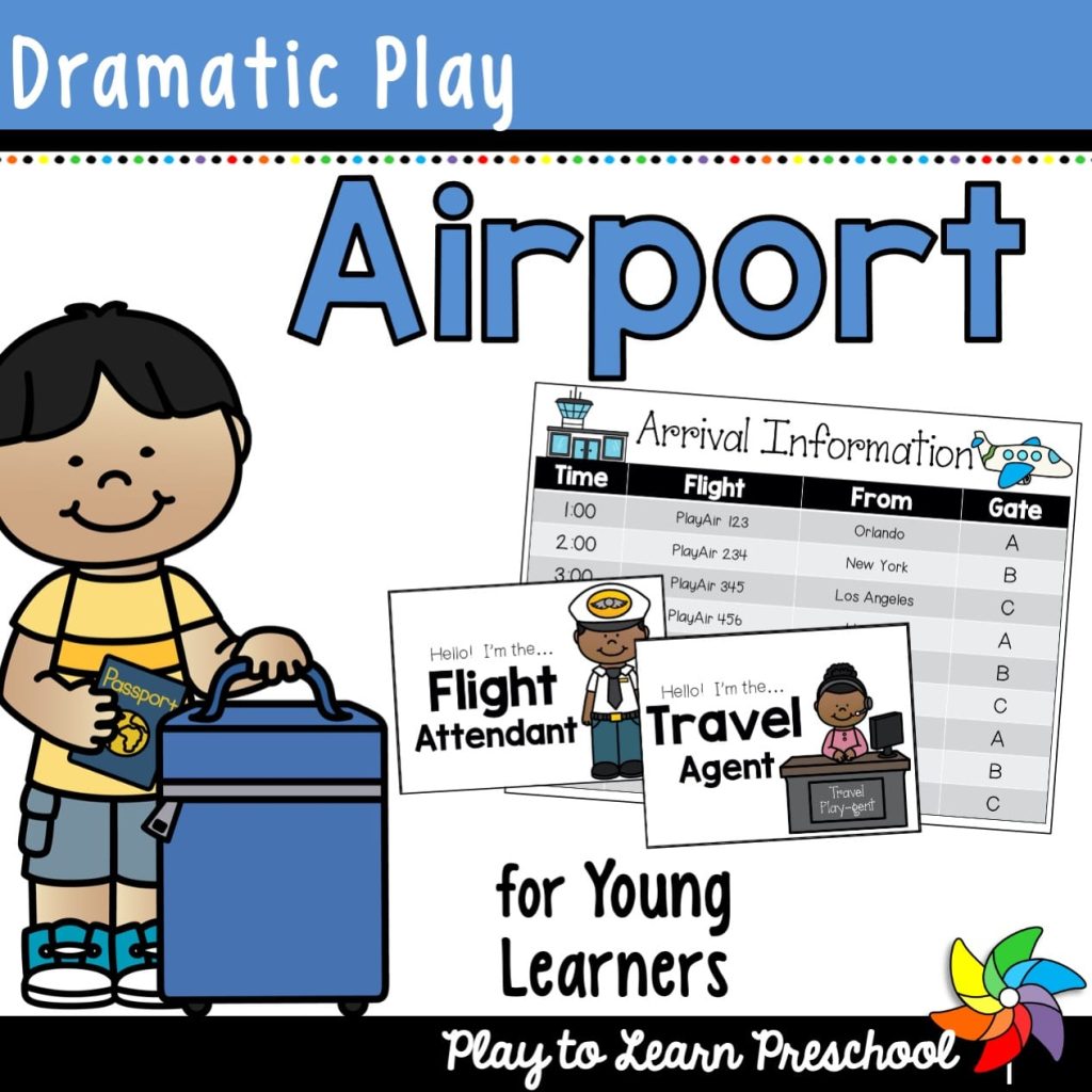 Airport Airplane Dramatic Play Center for Preschoolers