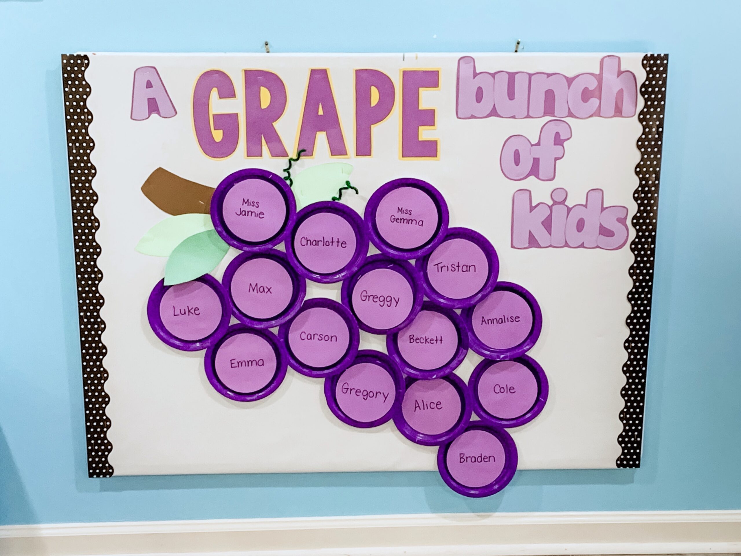Grape bunch of kids bulletin board
