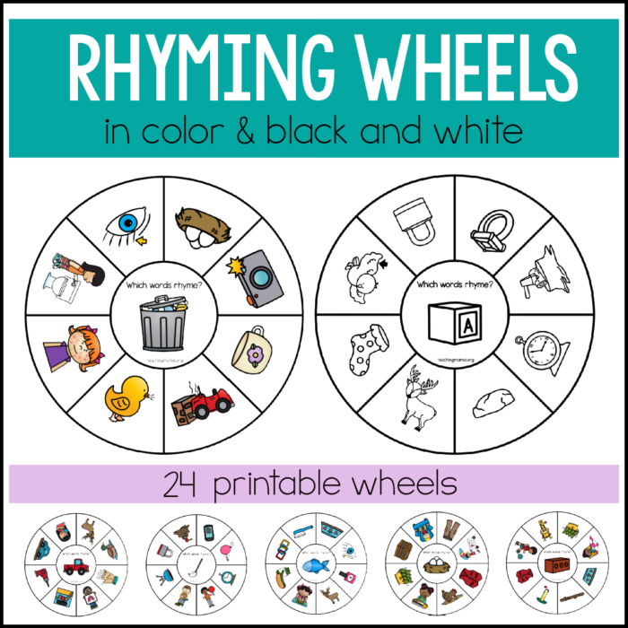 Teaching Mama Rhyming Wheels - Play to Learn Preschool