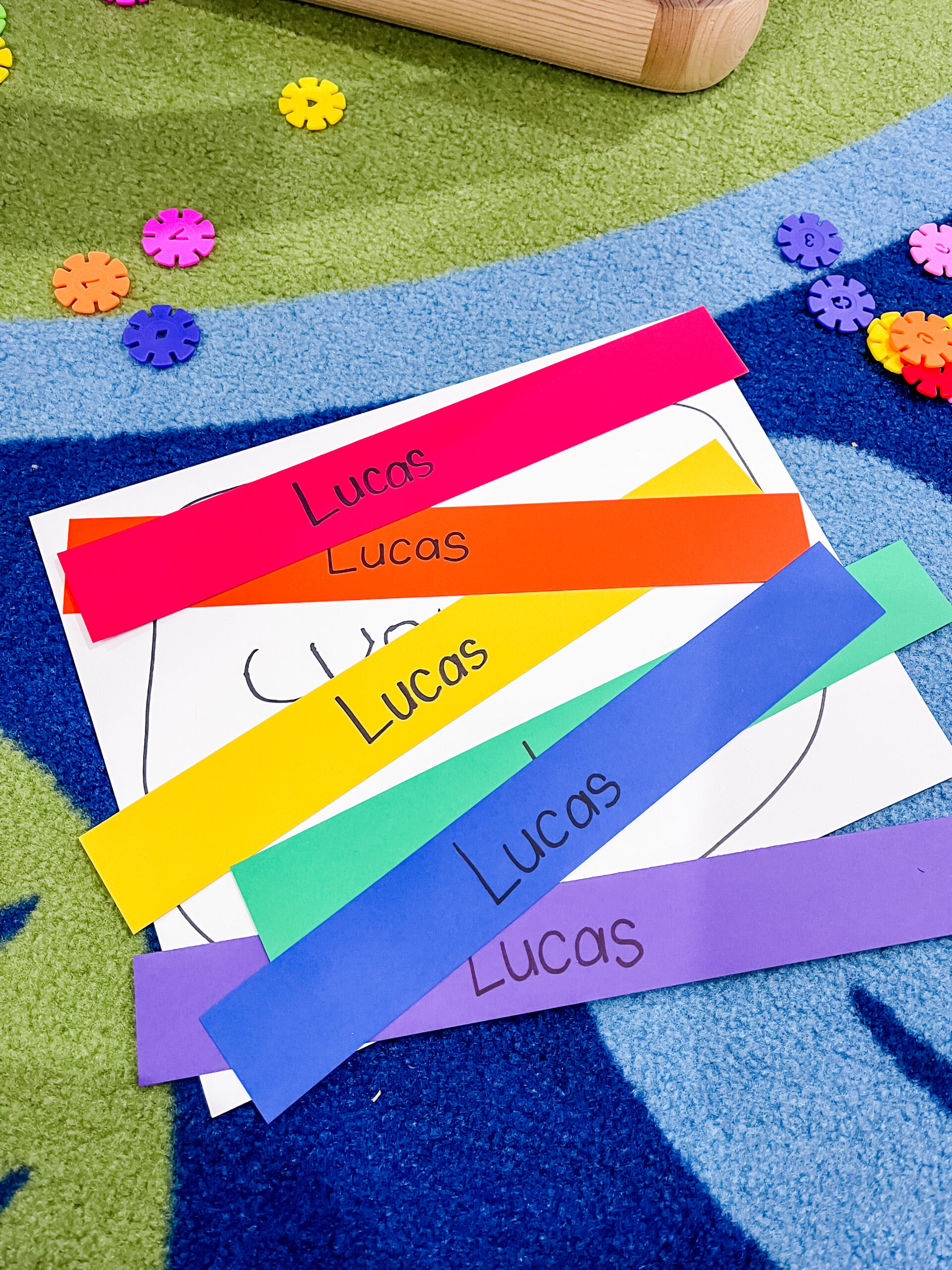 Easy Rainbow Name Craft and Game for Preschoolers - Play to Learn Preschool