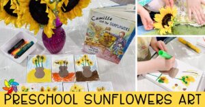 preschool sunflowers process art