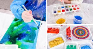 Assorted process art pictures for creativity in the classroom