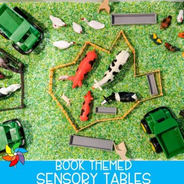 book themed sensory table SQ image