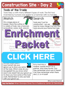 preschool construction theme printables day 2