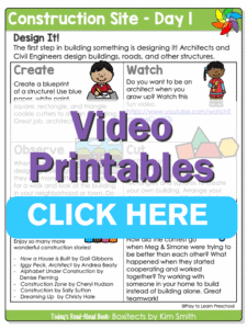 preschool construction theme printables day one