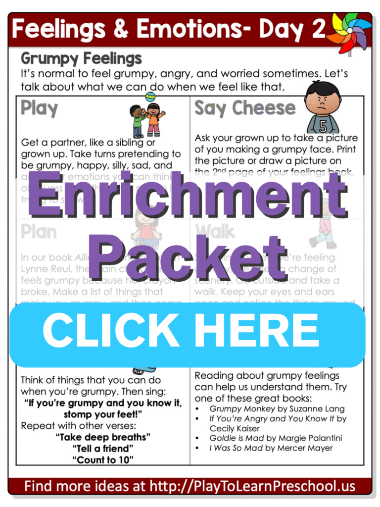 preschool emotions preschool printables day 2