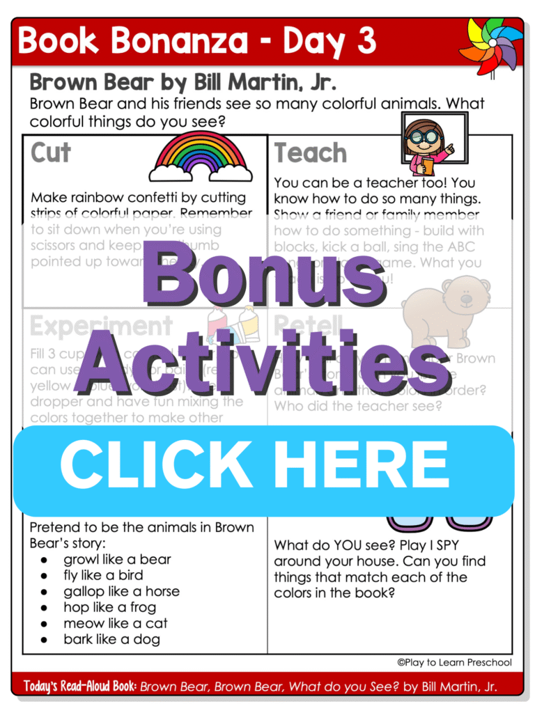 book themed circle time day three lessons