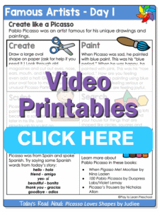preschool famous artists circle time printables support page 1