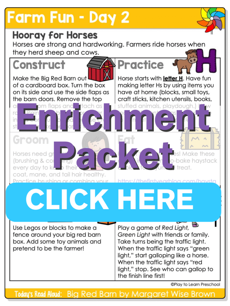 farm lessons for preschool printables day 2