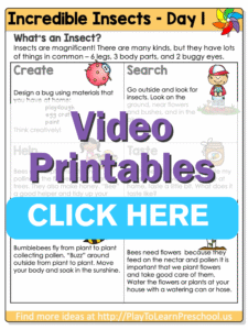 preschool insects theme preschool insect theme printables day 1