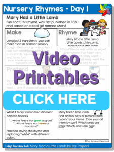 preschool nursery rhymes activities day 1