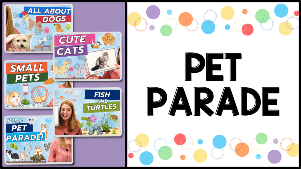 Pets free preschool video lessons