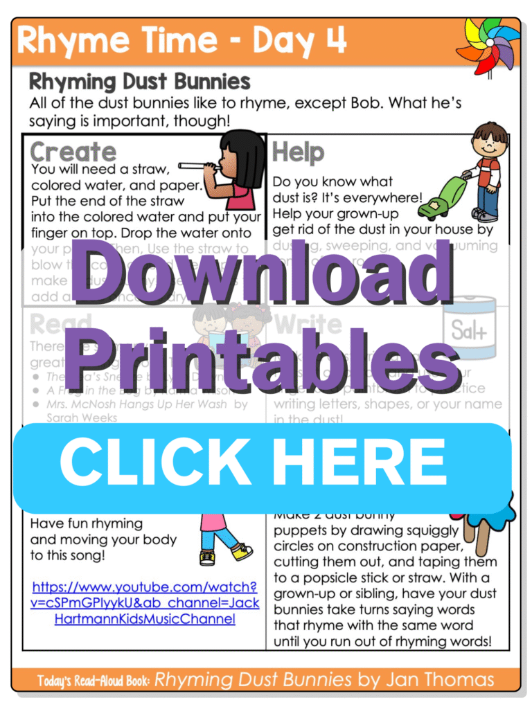 Rhyme time printables day 4