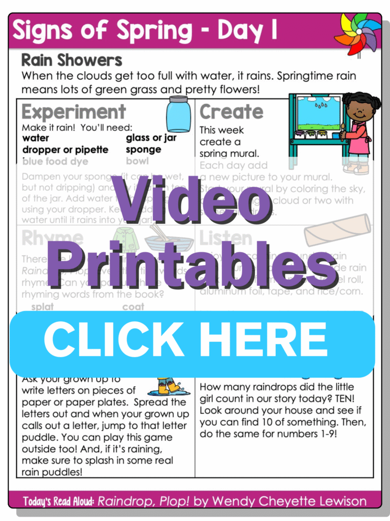 signs of spring printables day 1