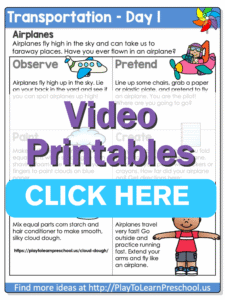 preschool transportation lessons printables day 1