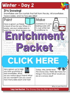 preschool winter printable activities circle time day 2