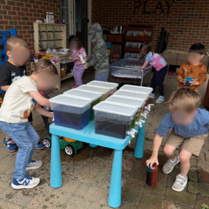 preschool water play water pouring activity