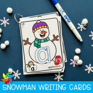 Snowman Writing Cards for Preschool Literacy Learning