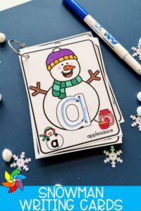 Snowman writing cards help preschoolers practice letters, numbers, and shapes while strengthening fine motor and early writing skills.