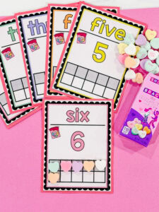 conversation heart activities counting mats